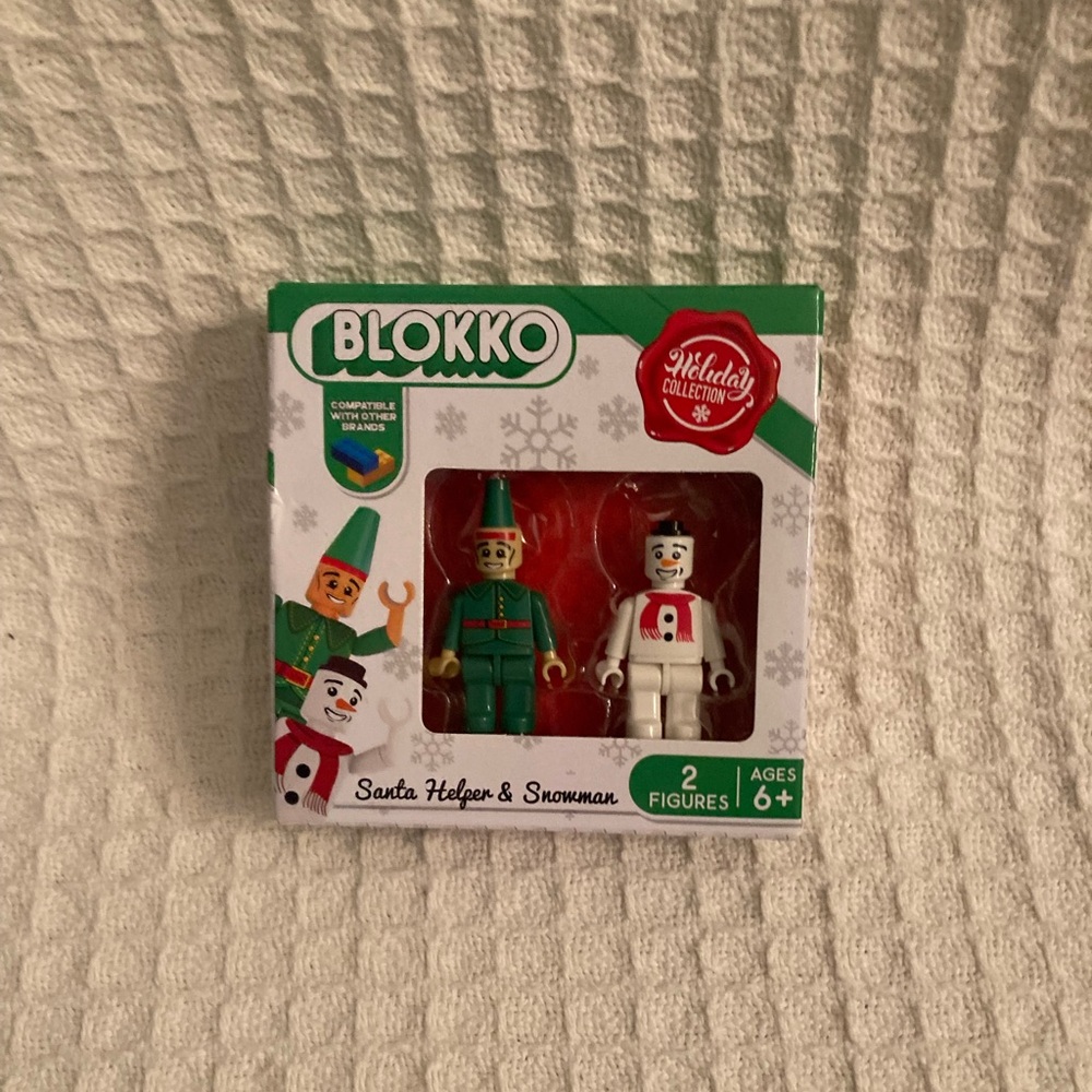 Blokko Holiday Collection Elf and Snowman Set NIB